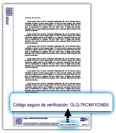 Ejemplo de localización del código seguro de verificación